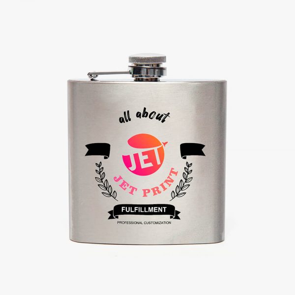 a stainless steel flask with a "jetprint" logo