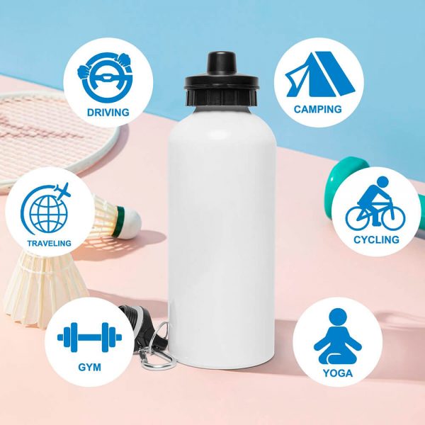 White Stainless Steel Sports Water Bottle