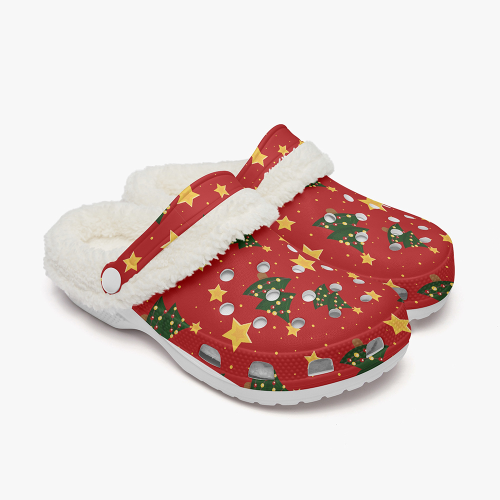 Christmas Lined All Over Printed Clogs