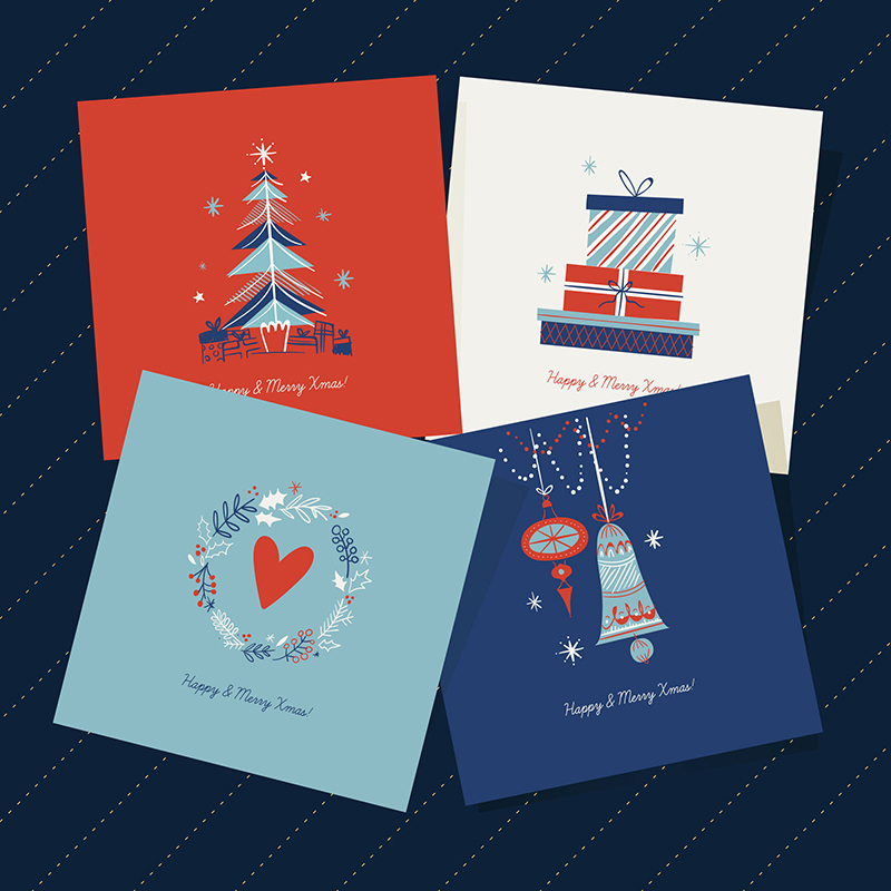 Many greeting cards of different designs