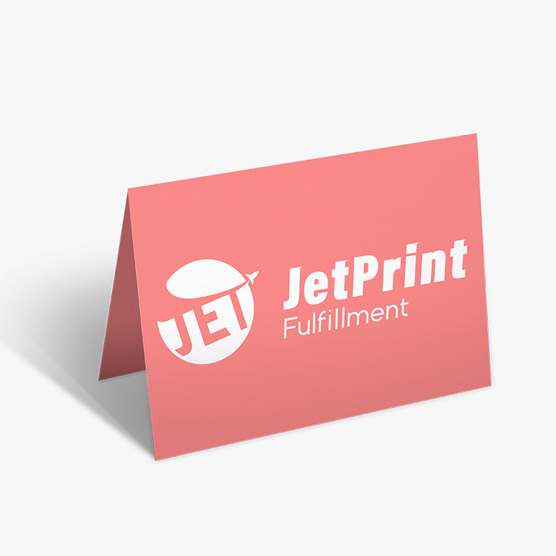 A branded greeting card with the JetPrint logo