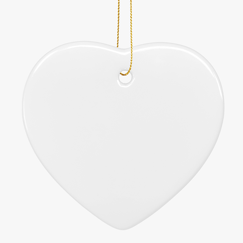 Pure White Ceramic Heart Ornament