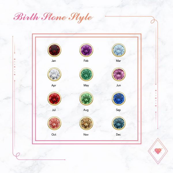 12 different colored birthstones