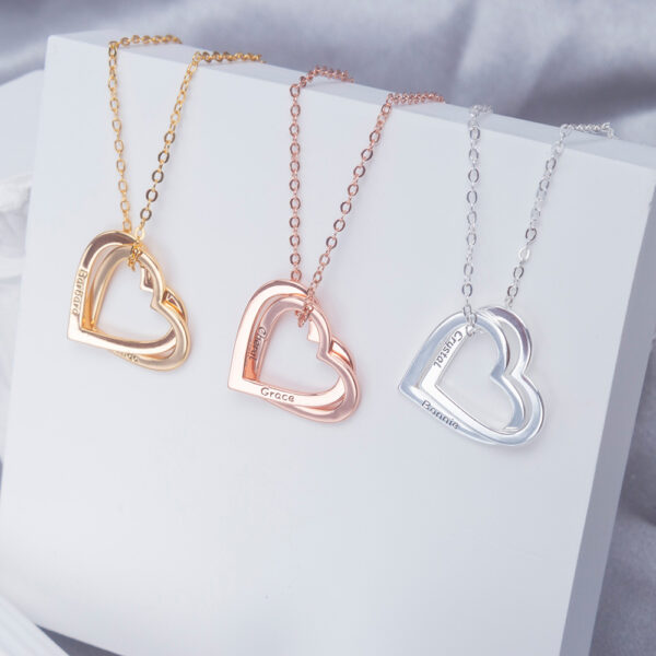 Love heart necklace in three colors