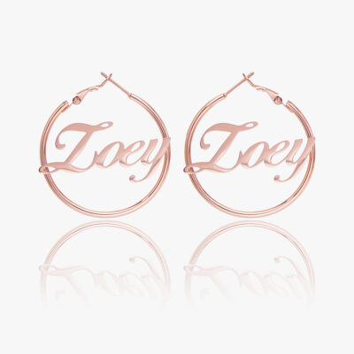 Pair of rose gold-tone hoop earrings