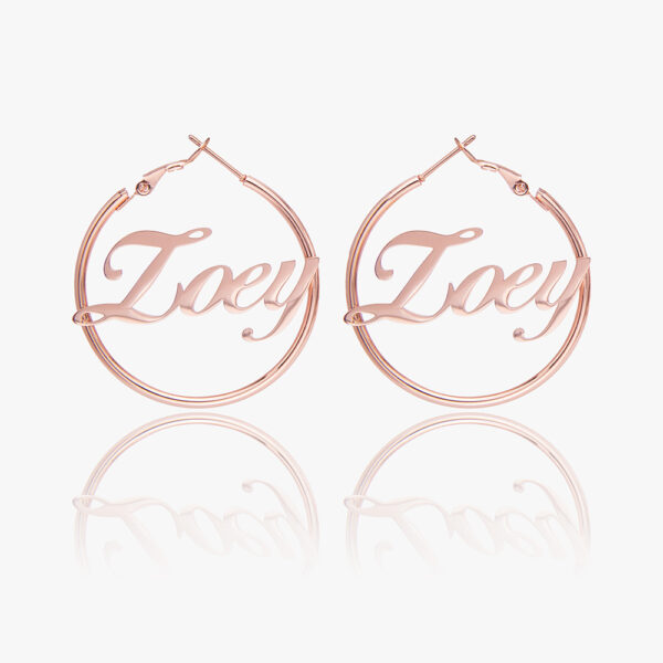 Pair of rose gold-tone hoop earrings