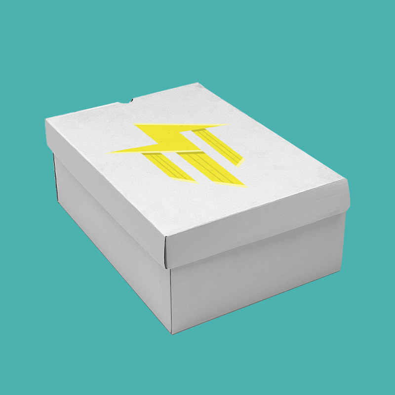 Shoe box with printed logo