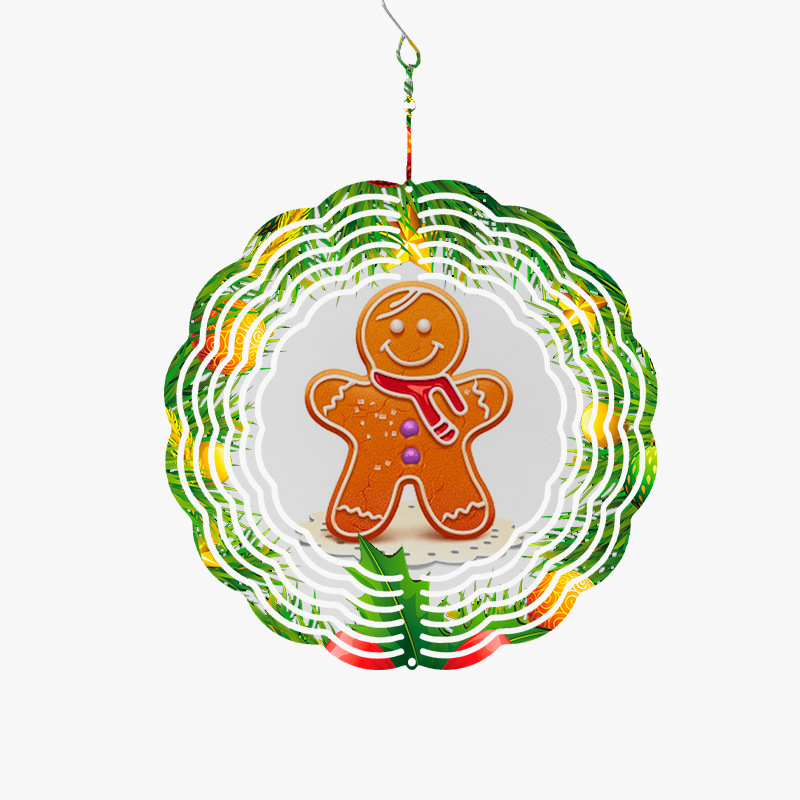 Round wind spinner with Christmas ginger candies