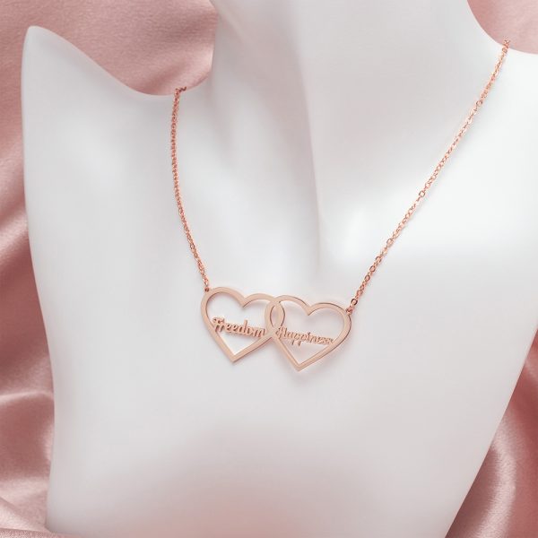 A golden double heart necklace