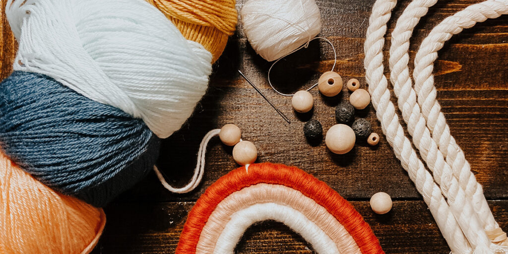 Some materials for making products are placed on the table