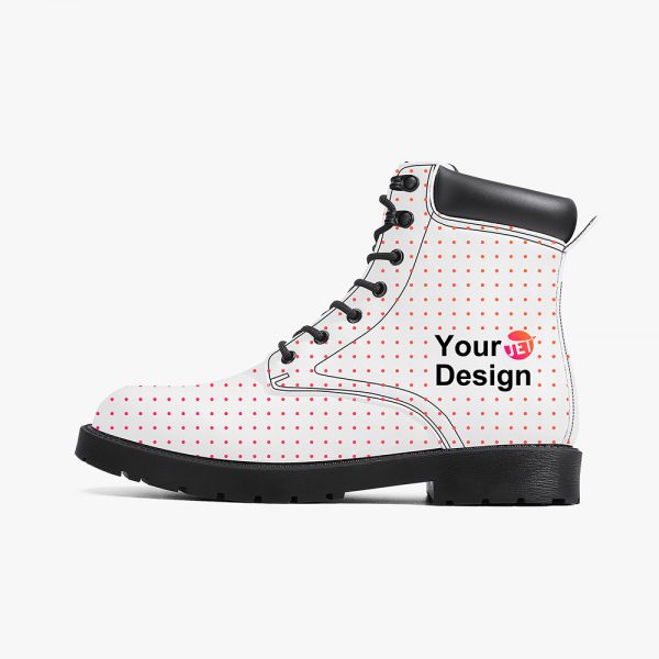 A pair of customizable women's leather boots