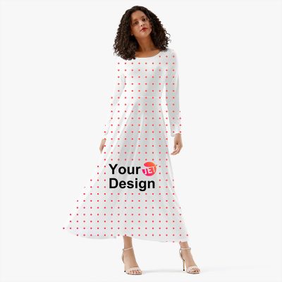 A customizable women's long-sleeve dress