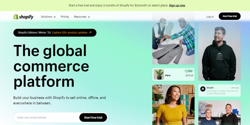 Shopify Homepage