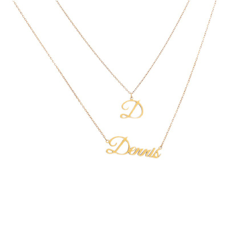 Two gold customizable necklaces